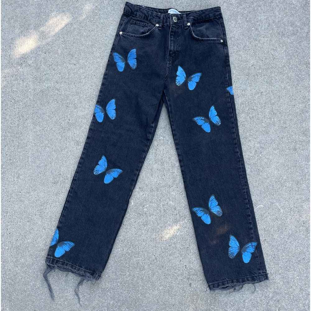 REPUTATION STUDIOS MENS BUTTERFLY DENIM BLACK